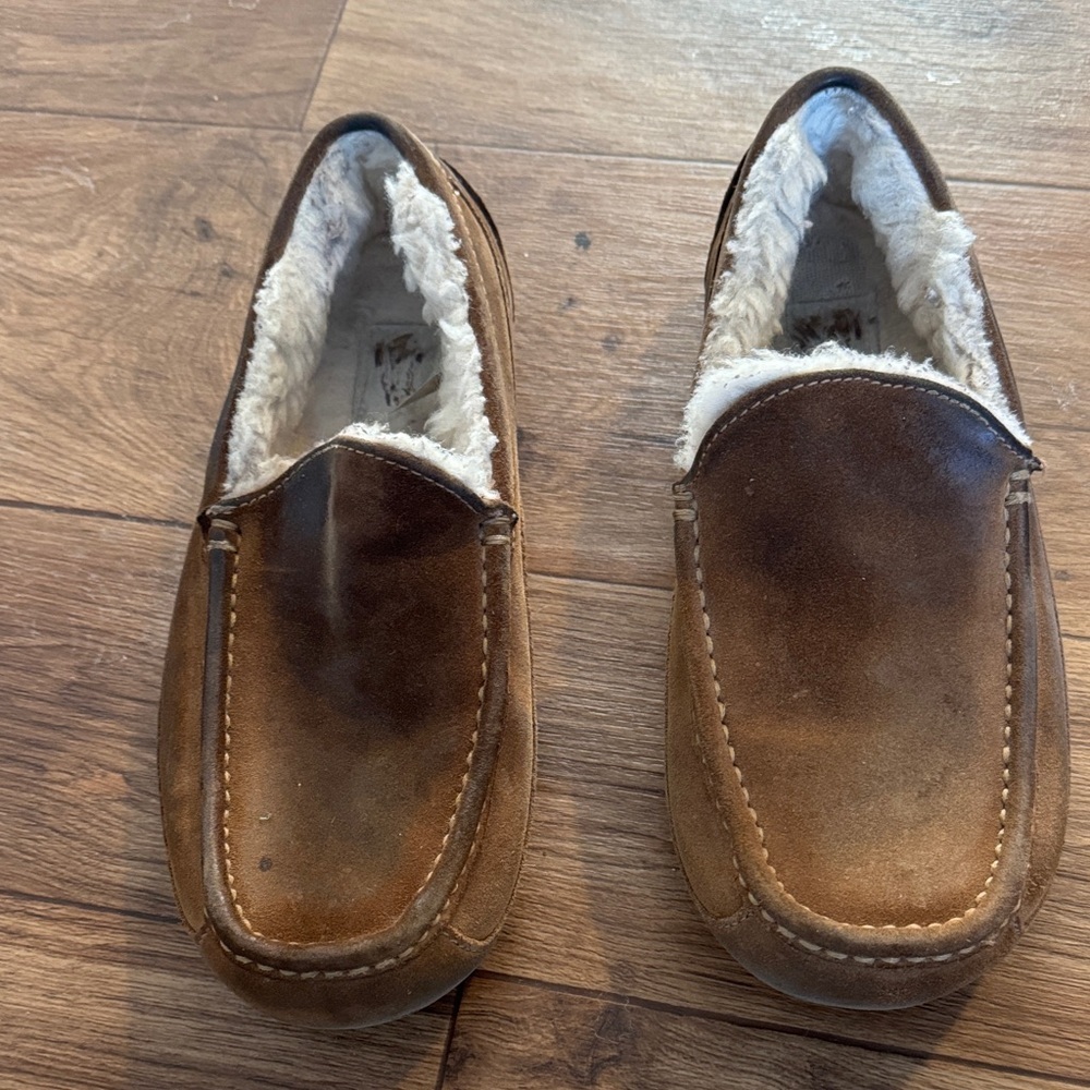 UGG Men's Tan Suede Slip-On Loafers